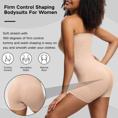 Women's Shapewear Tummy Control Faja Butt Lifter Body Shaper Strapless Seamless Bodysuits with Removable Shoulder Straps Romper