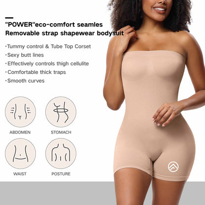 Women's Shapewear Tummy Control Faja Butt Lifter Body Shaper Strapless Seamless Bodysuits with Removable Shoulder Straps Romper